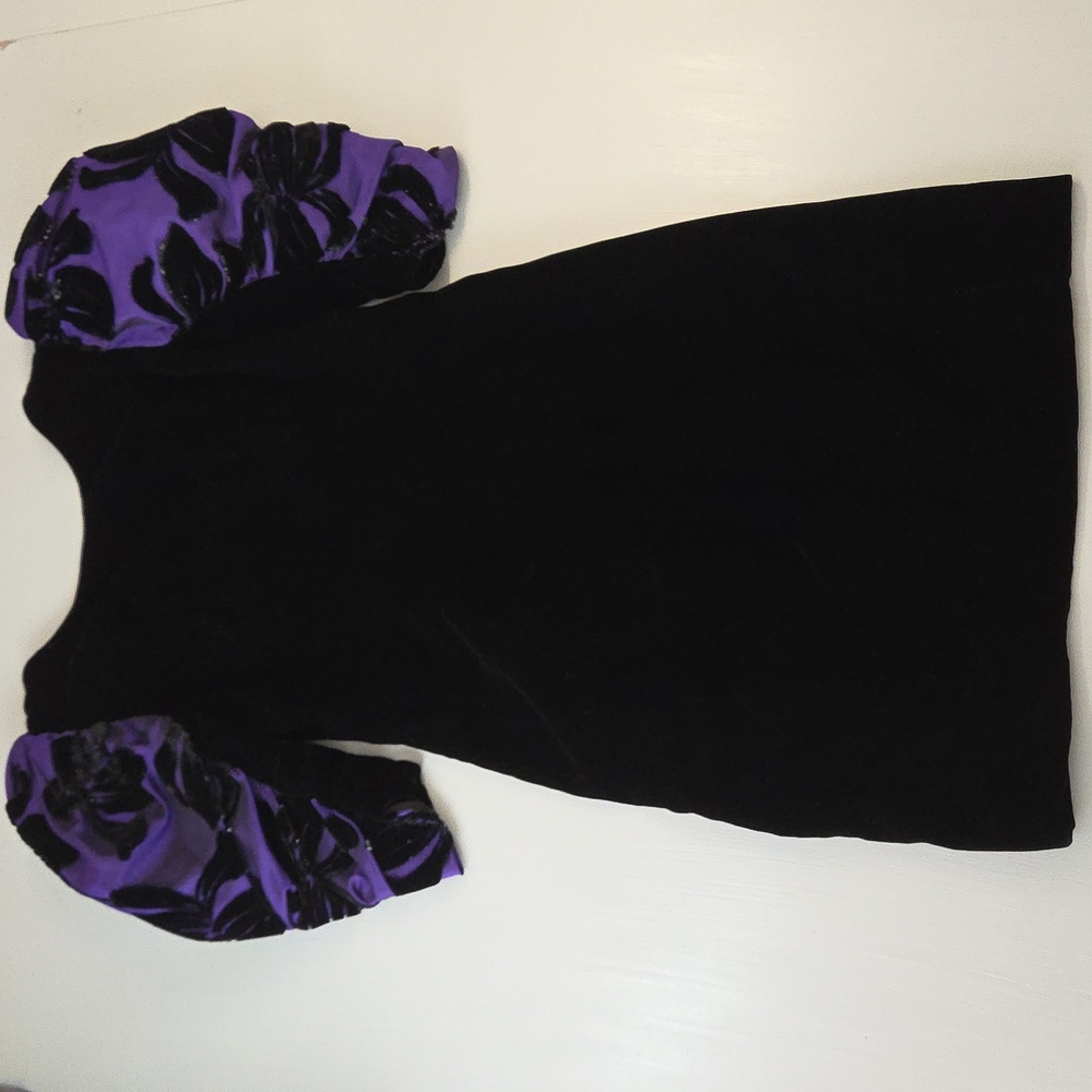 Vintage Victor Costa Velvet Puff Sleeve Dress